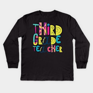 Cute 3rd Grade Teacher Gift Idea Back to School Kids Long Sleeve T-Shirt